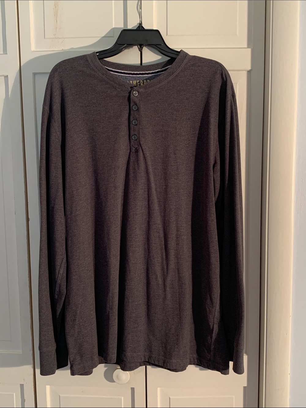 Weatherproof Vintage Men's Long-Sleeve Henley Shirt - Charcoal
